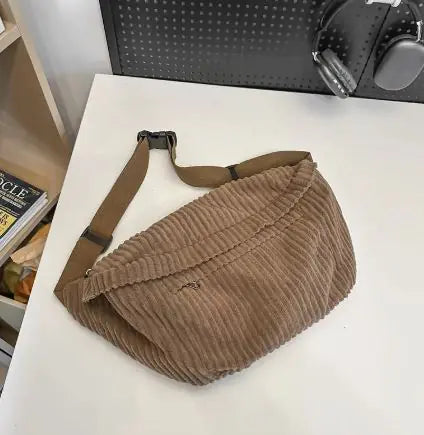 Corduroy Unisex Shoulder Crossbody Bag