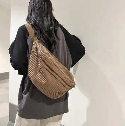 Corduroy Unisex Shoulder Crossbody Bag