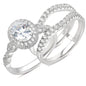 Newshe Jewellery Oval Wedding Set Engagement Rings for Women AAAAA Cubic Zirconia 925 Sterling Silver Ring Enhancer Bridal Set Size 8