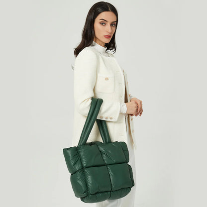 Winter Down Stitch Tote Bag
