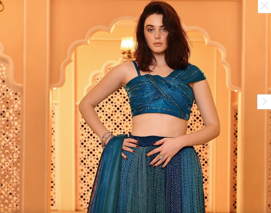 Embellished Sequinned Ready to Wear Lehenga & Unstitched Blouse With Dupatta