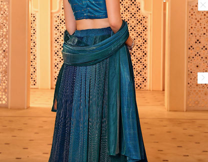 Embellished Sequinned Ready to Wear Lehenga & Unstitched Blouse With Dupatta
