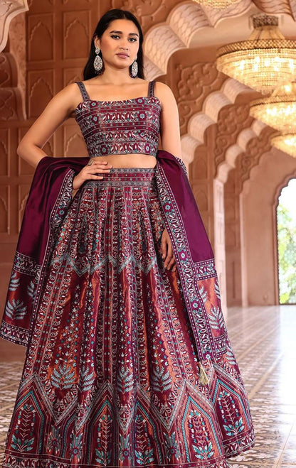 Ready to Wear Lehenga & Unstitched Blouse With Dupatta