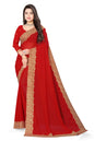 Ravish Style Womens Georgette Siroski work Embroidery Saree with Blouse Piece (1211-Red)
