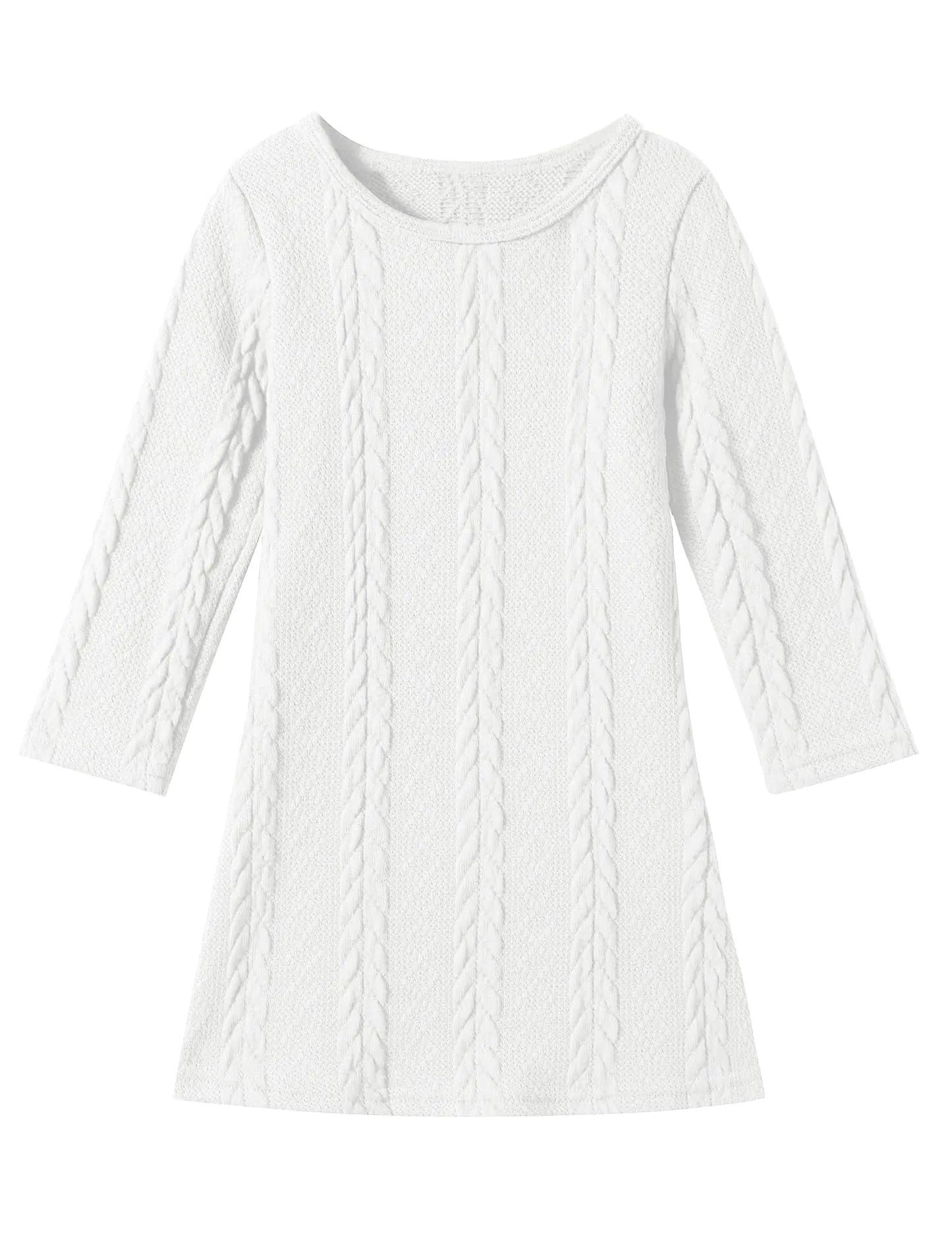 U·nikaka Toddler Baby Girl Dress Long Sleeve Dress Girls Knit Sweater Dress Fall Winter A-Line Pullover Casual Toddler Dress